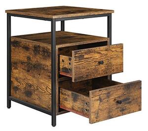Noptiera, Vasagle, 2 sertare, Maro Rustic, LET067B01, 45 x 45 x 60 cm