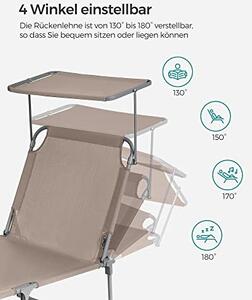 Sezlong, Songmics, Maro, 53x193x29.5 cm