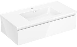 Mexen Orio, mobilier de baie 90 cm cu lavoar Otis, 1 sertar, alb lucios, 91A10-09023-1-BF00-W18M00