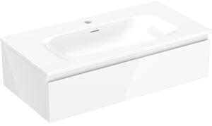Mexen Orio, mobilier de baie 90 cm cu lavoar Vela, 1 sertar, alb lucios, 91A10-09023-1-BF00-W23M00