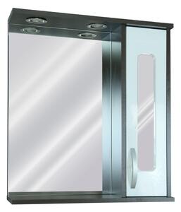 Oglinda cu dulap Sanitop Verona din MDF infoliat + pal, alb/wenge, 1 usa, 60 x 16 x 64,5 cm