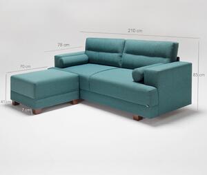 Canapea Fixa cu 3 Locuri si Taburet Oslo, 210 x 85 x 78 cm