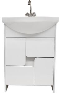 Mobilier baie Sanitop Alessia, baza si lavoar, alb, 580 x 310 x 810 mm, 17 kg