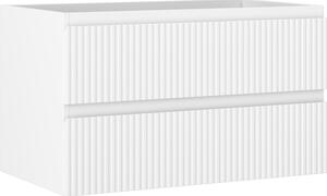Mexen Rivel, mobilier baie 80 cm, 2 sertare, canelat, alb mat, 91A20-08047-2-BFF01