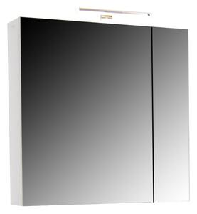 Oglinda cu dulap baie Badenmob Seria 765, PAL, alb, 2 usi, 2 rafturi, 70 x 68 x 14.5 cm