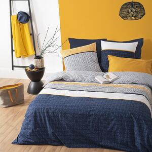 Lenjerie de pat, bumbac, set 2 persoane, Atmosphera, Etni Blue