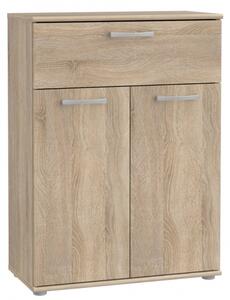 Cabinet din pal, cu 1 sertar si 2 usi Nikita Stejar Sonoma, l59,9xA29,1xH81,7 cm