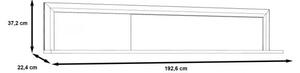 Etajera suspendata din pal Conveq Large Stejar / Alb, l192,6xA22,4xH37,2 cm