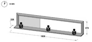 Etajera suspendata din pal Conveq Large Stejar / Alb, l192,6xA22,4xH37,2 cm