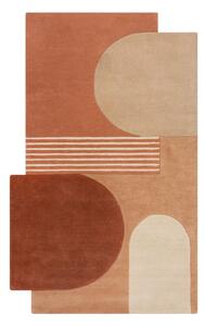 Covor teracotă țesut manual din lână 120x180 cm Lozenge Terracotta – Flair Rugs