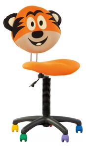 Scaun de birou pentru copii Tiger, stofa microsolco, portocaliu