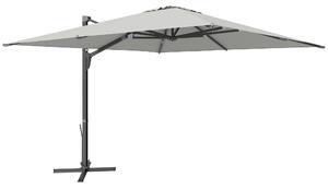 Outsunny Umbrelă Suspendată 3.6x3 m Rotativă și Inclinabilă Gri Deschis | Aosom Romania