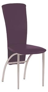 Scaun dining Amely, piele ecologica, mov
