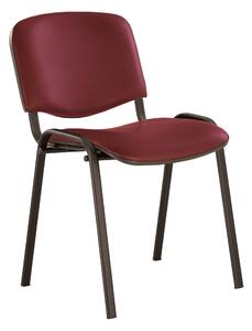 Scaun de vizitator Iso Black, piele ecologica, carmin