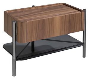 Noptiera, Masuta laterala moderna design LUX Walnut and Black