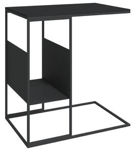 Masă laterală, negru, 55x36x59,5 cm, lemn compozit