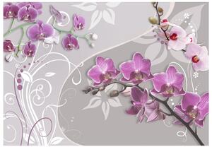 Fototapet - Flight of purple orchids