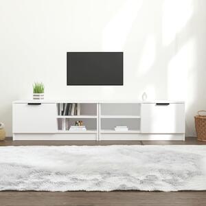 Comodă TV, 2 buc., alb, 80x35x36,5 cm, lemn prelucrat