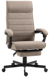 Vinsetto Scaun de birou pentru casa cu spatar inalt, scaun rabatabil din in, cu inaltime reglabila | AOSOM RO