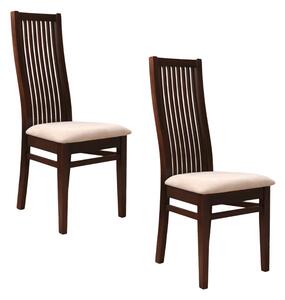 Set 2 scaune dining din lemn de fag Parma, cadru nuc, textil Solo 22