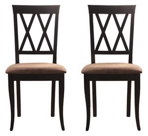 Set 2 scaune dining din lemn de fag Venetia, cadru wenge, textil Solo 25