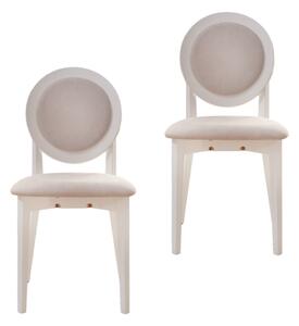 Set 2 scaune dining din lemn de fag Cosmo M, cadru alb, textil Solo 22