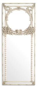Oglinda design LUX din lemn de mahon sculptat manual Le Royal, alb antic