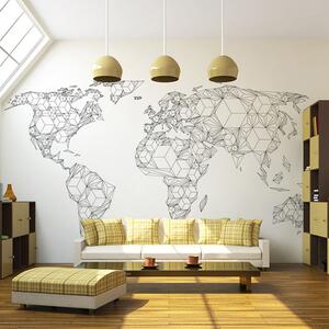 Fototapet - Map of the World - white solids