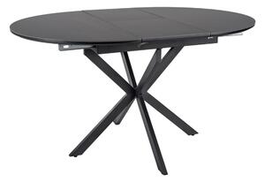 Masa extensibila GASTON, negru mat cu efect de marmura, ceramica/metal, 100/135x100x76 cm