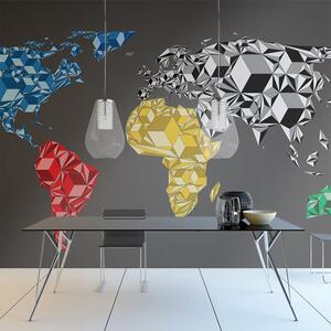 Fototapet - Map of the World - colorful solids