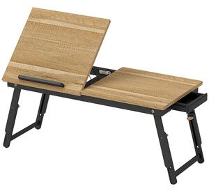 HOMCOM Suport Laptop Înclinabil, cu Înălțime Reglabilă și Sertar Lateral, 86x33x22,5-32 cm, Negru | Aosom Romania