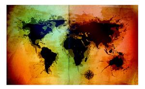 Fototapet - Black continents, colorful oceans
