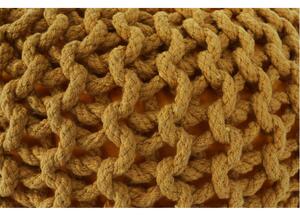Pouf tricotat bumbac Culoare Mustar, GOBI TYP 2