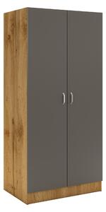 Dulap haaus Pedro, 2 Usi, Stejar Wotan/Antracit, 80 x 51 x 170 cm