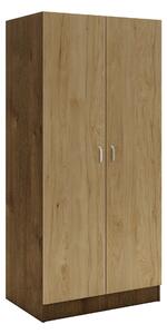 Dulap haaus Pedro, 2 Usi, Stejar Bronz/Lemn Natural, 80 x 51 x 170 cm