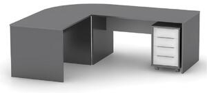 Masă de birou, grafit/albă, RIOMA TIPUL 17