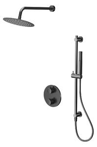 Cersanit Zen set de duș ascuns cu termostat cu duș de ploaie negru-grafit S952-046
