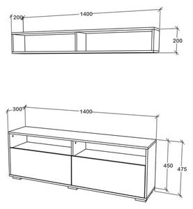 Living haaus Obu, Alb, L 140 cm