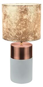 Lampă de masă, gri-maro/roz-auriu/model auriu, QENNY TYPUL 18