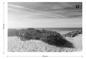 Fototapet - Plajă Sălbatică – Alb-Negru