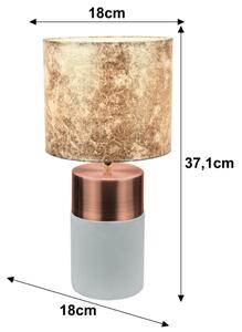 KONDELA Lampă de masă, gri-maro/roz-auriu/model auriu, QENNY TYPUL 18