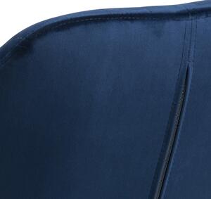 Scaun tapitat cu stofa si picioare din lemn Emilia Velvet Bleumarin / Stejar, l57xA61xH83 cm