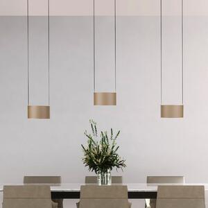 PURE Lampă suspendată LED Clipse, bronz, lungime 110 cm, CTT, 6 becuri, reglabil, Bronz / Alamă Veche, Camera de zi / sufragerie, Metal, Modern