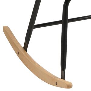 Scaun balansoar tapitat cu stofa si picioare din lemn si metal Emilia II Gri Deschis, l57xA71xH81 cm