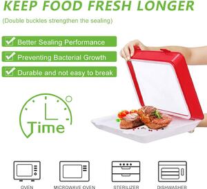 Set 4 tăvi clever tray pentru păstrarea alimentelor, reutilizabile, depozitare ușoară