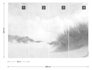 Fototapet - Plajă cu nisip fin – Aspect Vintage Alb-Negru