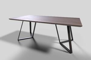 Masa CALGARY, nuc rustic/negru, 180x90x76 cm