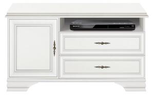 Comoda TV cu doua sertare si o usa IDENTO B, alba, PAL, 124.5x44x64 cm