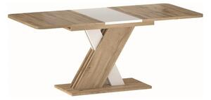 Masa extensibila EXEL, stejar wotan/alb, PAL laminat, 140/180x85x76 cm