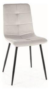 Scaun IVO, gri deschis/negru, stofa catifelata/negru, 45x39x91 cm